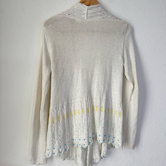Anthropologie Moth Lazuli Dusted Cardigan Embroidered & Beaded - Picture 5 of 11
